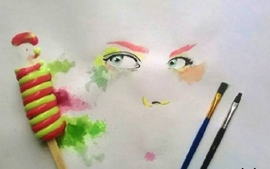 نقـــــــاشی اونهــم بـــــــــا بستنی آب شده