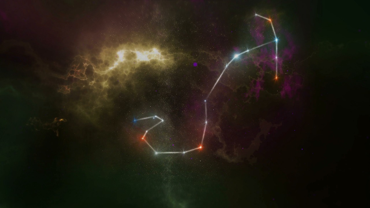 تصویری از آسمان شب پر ستاره با نمادهای نجومی برای فال روزانه